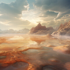 Surreal Desert Landscape in Soft Light