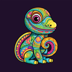 Colorfull illustration vector of  chameleon