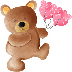 Cute bear valentine illustration