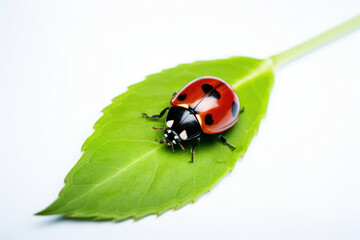 Obraz premium Macro beetle green insect ladybug red nature
