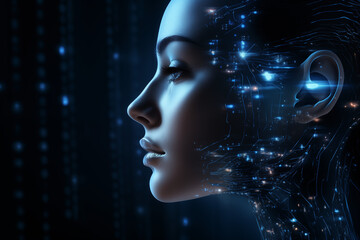 Digital human face_artificial intelligence concept