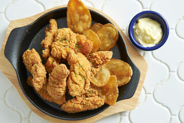 Chicken tenders with french fries	