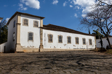 Traditional colonial and  baroque style in constructions in the historic town of Tiradentes, Minas...