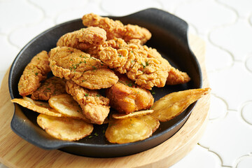 Chicken tenders with french fries	