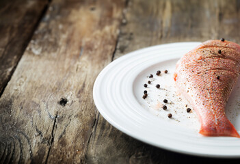 Red rockfish on a plate