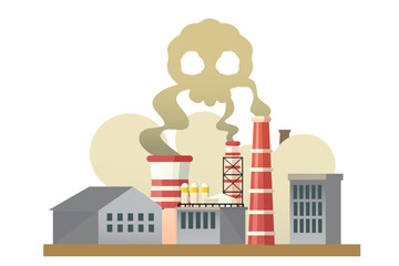Fototapeta premium Air pollution as a result of industry waste | Pollution Illustration