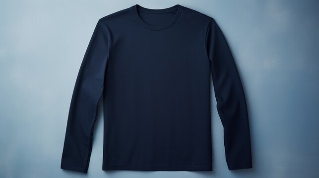 A navy blue shirt isolated on solid background