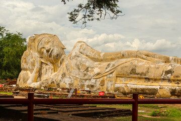 Reclining Buddha in Wat Lokayasutharam temple in Phra Nakhon Si Ayutthaya
