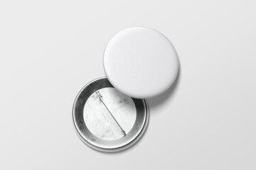 Blank pin badge mockup top view 