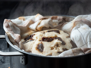Homemade fermented makgeolli bread, bread made with alcohol	