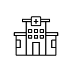 Hospital outline icons, minimalist vector illustration ,simple transparent graphic element .Isolated on white background