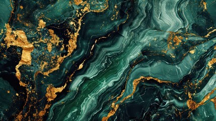 A stunning seamless backdrop with marble textures in dark green emerald and gold colors, creating a beautiful visual harmony.
