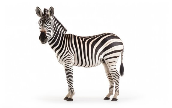 Zebra isolated on white background.