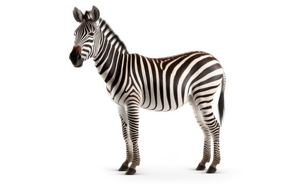 Zebra isolated on white background.