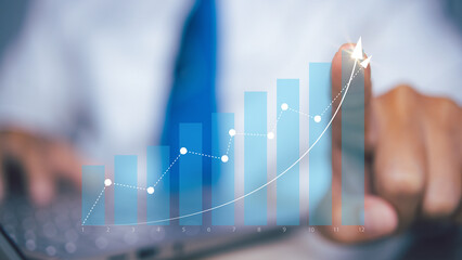 Goal business strategy chart target and planning stock market growth.