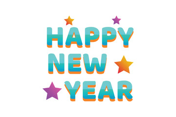 Happy New Year Sticker Design