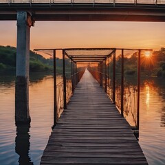 Fototapeta premium pier in the sunset