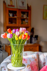 A beautiful tulip bouquet in the sunlight