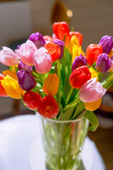 A beautiful tulip bouquet in the sunlight