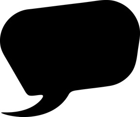 Speech bubble silhouette icon vector illustration. Comic bubble symbol hand drawing design element