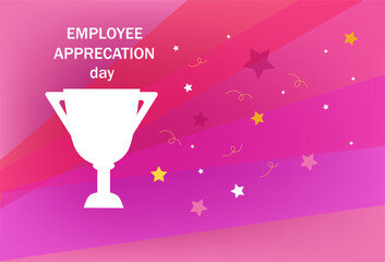 Happy National Employee Appreciation Day. Horizontal banner vector illustration flat design