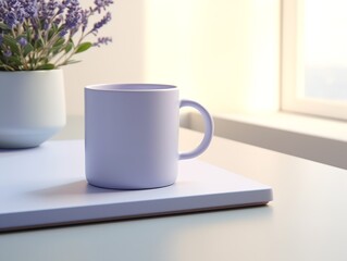 Fototapeta na wymiar Stylish Ceramic Mug Mockup for Branding - AI Generated