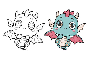 Learn to color baby dragons, coloring books, coloring pages.