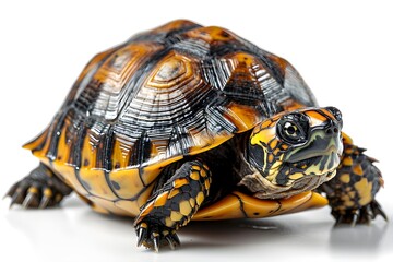 Fototapeta premium Coahuilan Box Turtle (Terrapene Coahuila) isolated on white background.