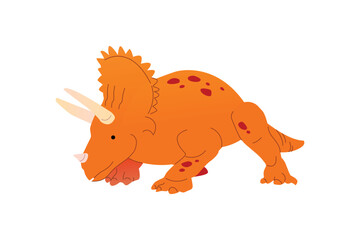 Big Triceratops with a Orange Body  | Dinosaur Illustration