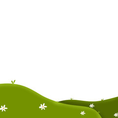 Illustration of flowering grass hill
