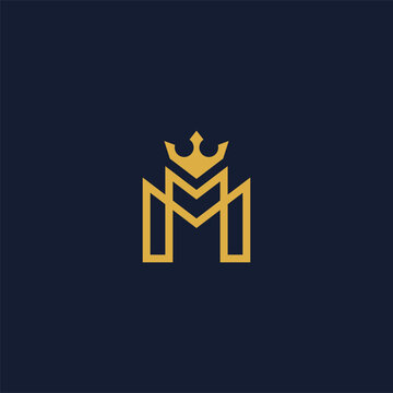 Letter M Crown Elegant Logo Design, brand identity logos vector, modern logo,