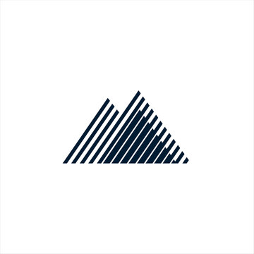 Bold And Thin Diagonal Outlines Letter Logo Design M