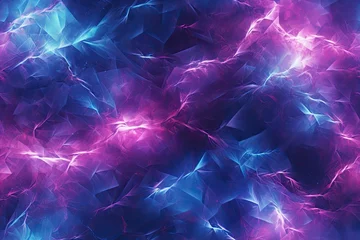 Foto op Canvas Blue and purple lightning bolt seamless pattern © JanNiklas