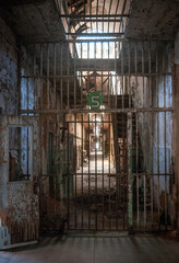 Fototapeta na wymiar Hallway at Eastern State Penitentiary, Prison in Philadelphia, Pennsylvania