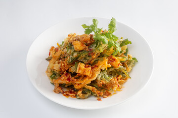 Fototapeta premium Crispy fried morning glory salad