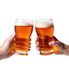2 Hands clinking beer glasses Transparent Background Png Image
