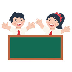 Cheerful children presentation cartoon illustration