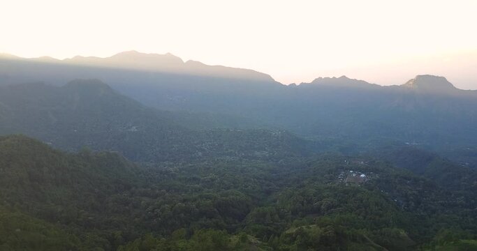 Morning View of of the Bena Traditional Village and surround areas in East Nusa Tenggara, Indonesia. 