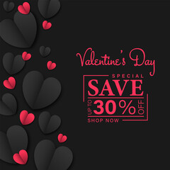 Happy Valentine's Day banners with discount offer