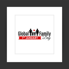 Vector illustration of Happy Global Family Day social media feed template
