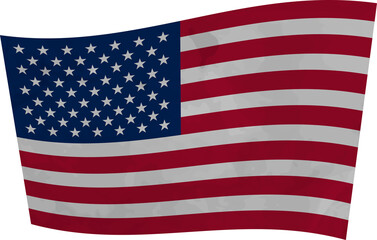 United States flag crumpled. USA grunge
