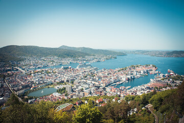 Fototapeta na wymiar aerial view of Bergen Norway