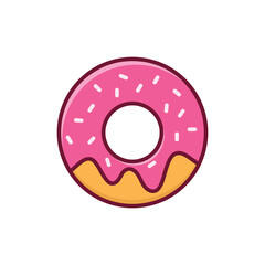 Donuts Vector Icon Illustration. flat cartoon style, flat design illustration