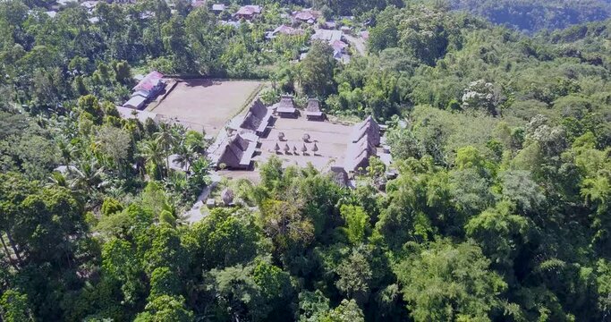 Drone View of the Luba Traditional Village in East Nusa Tenggara, Indonesia. 