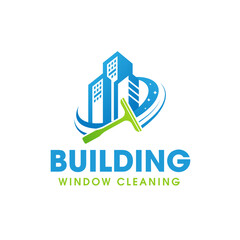 Building Cleaning Service Logo Symbol Icon Design Template