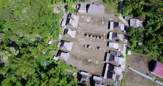 Drone View of the Luba Traditional Village in East Nusa Tenggara, Indonesia. 