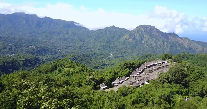 Drone View of the Luba Traditional Village in East Nusa Tenggara, Indonesia. 
