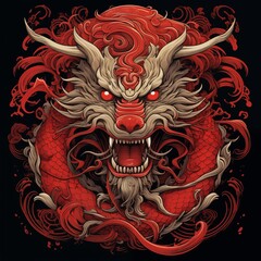 Red Chinese dragon logo