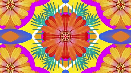 mandala tropical flower animation loop