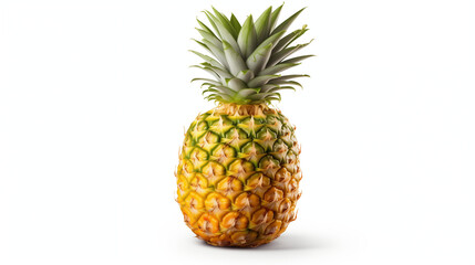 Pineapple photo on white background Fresh fruits isolated Generative Ai